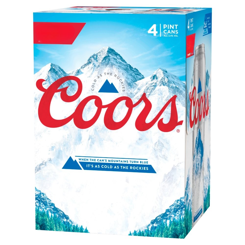 Coors Lager Beer Can 4 x 568ml