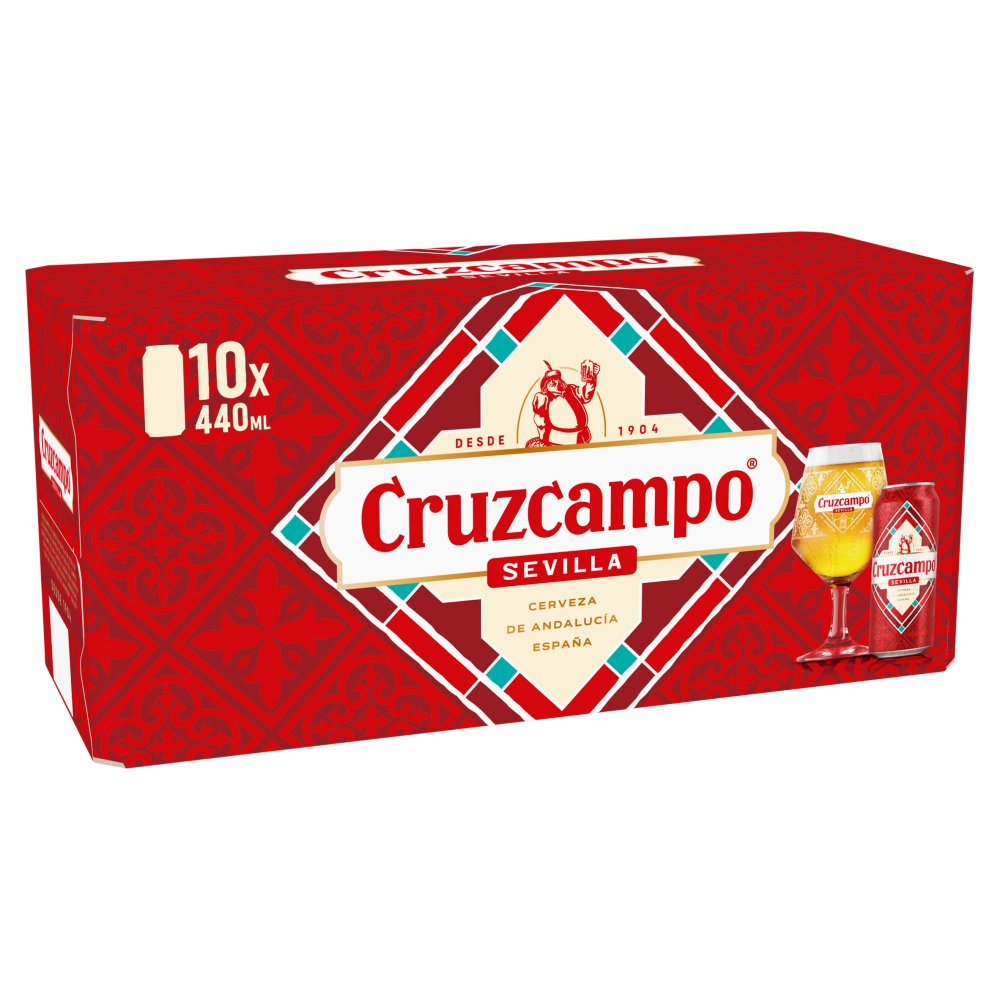 Cruzcampo 10 Pack Can 4.4% Abv 440ml